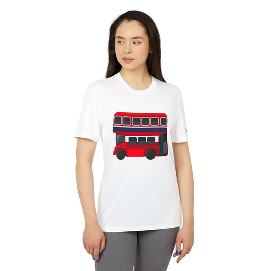 Adidas Unisex Sport T-Shirt - Iconic Red Bus Illustration Wall Decor