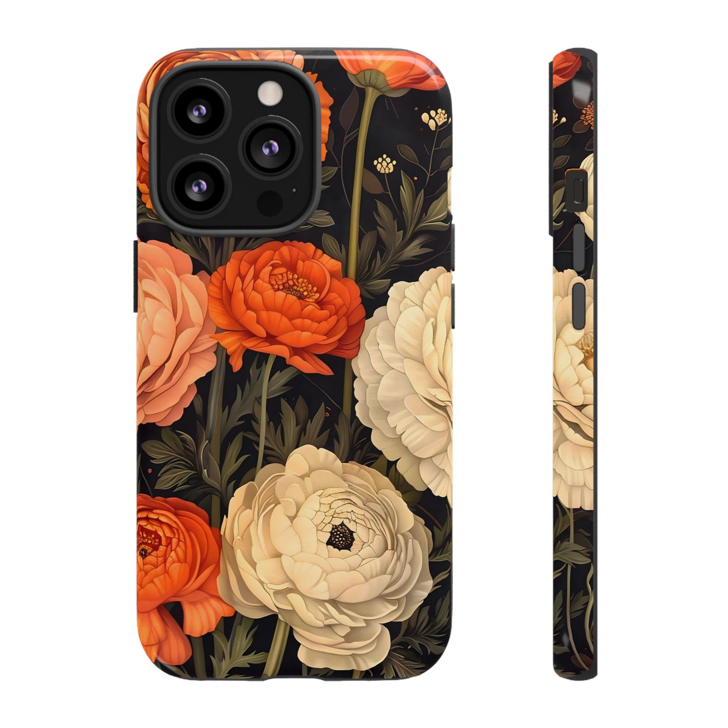 Floral Phone Case with Tough Protection, Blooming Ranunculus Design, Durable Cover, Gift for Flower Lovers, Eco-Friendly Phone Accessory