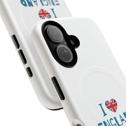 I Love England Magnetic Phone Case | Tough Protective Cover, Travel Gift, Souvenir for England Lovers, Personalized Phone Accessories
