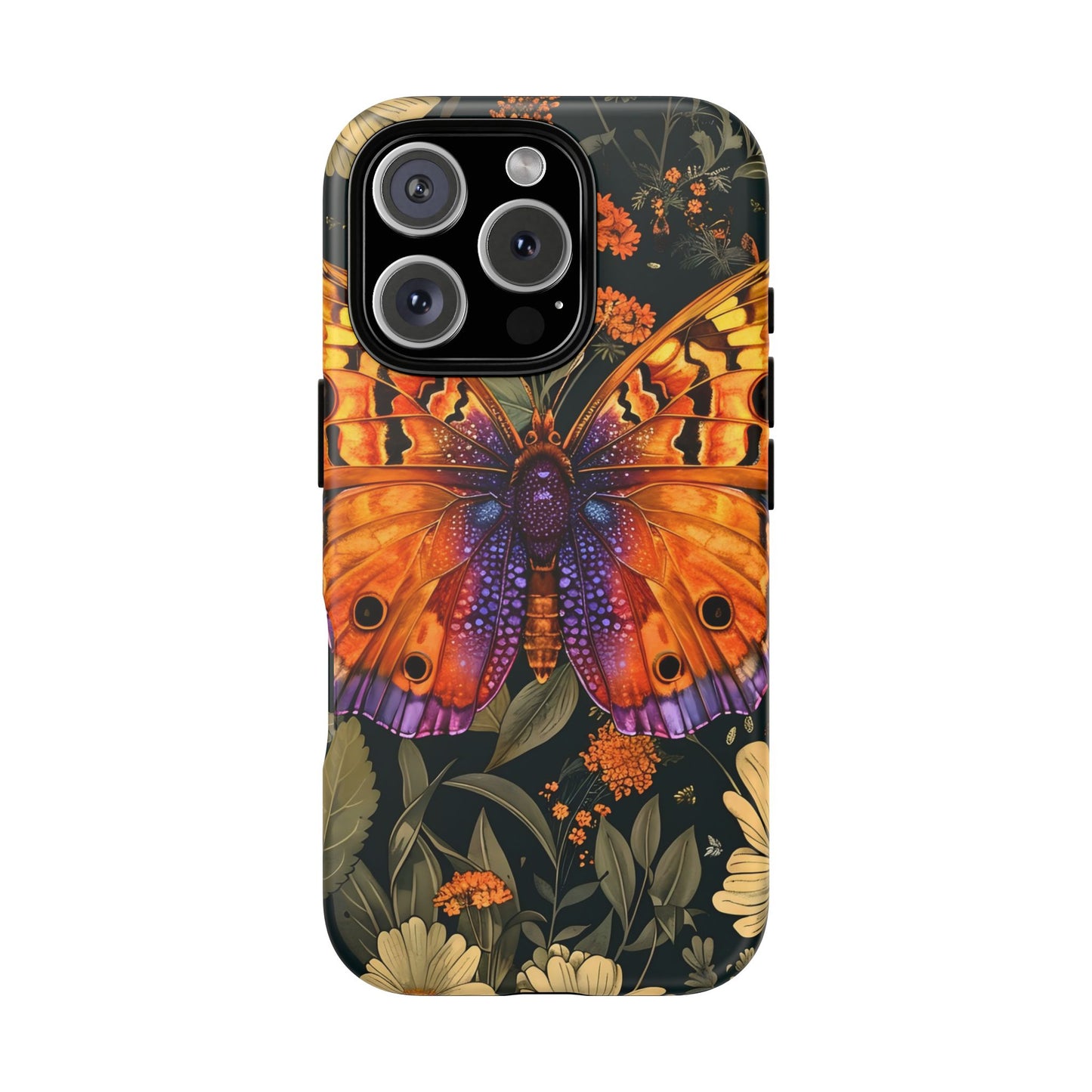 Butterfly Phone Case, Tough Cases for Nature Lovers, Vibrant Floral Design, Gift for Her, Cute Phone Accessories, Butterfly Artwork