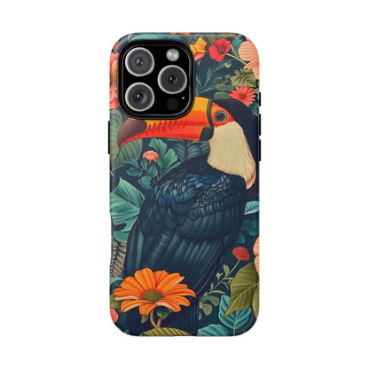 Tropical Toucan Phone Case - Cute Animal Design, Nature Lover Gift, Floral Pattern, Bird Lover Accessory, Summer Vibes