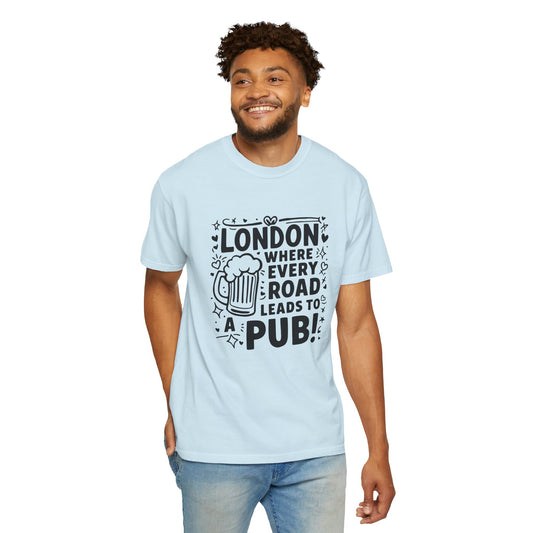 London's Nostalgic Road Classic Unisex Garment-Dyed T-shirt