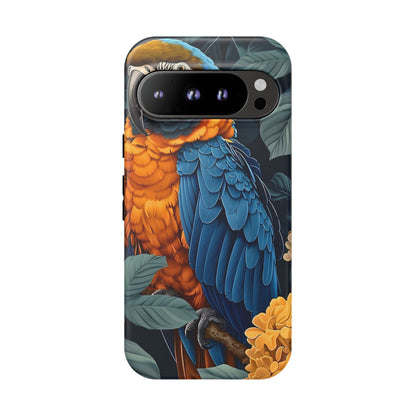 Tropical Parrot Phone Case - Tough Cases, Colorful Phone Cover, Nature Lover Gift, Floral Design, Bird Lover Accessory