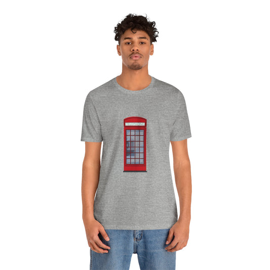 Unisex Jersey Short Sleeve Tee - Iconic British Public Phone Booth