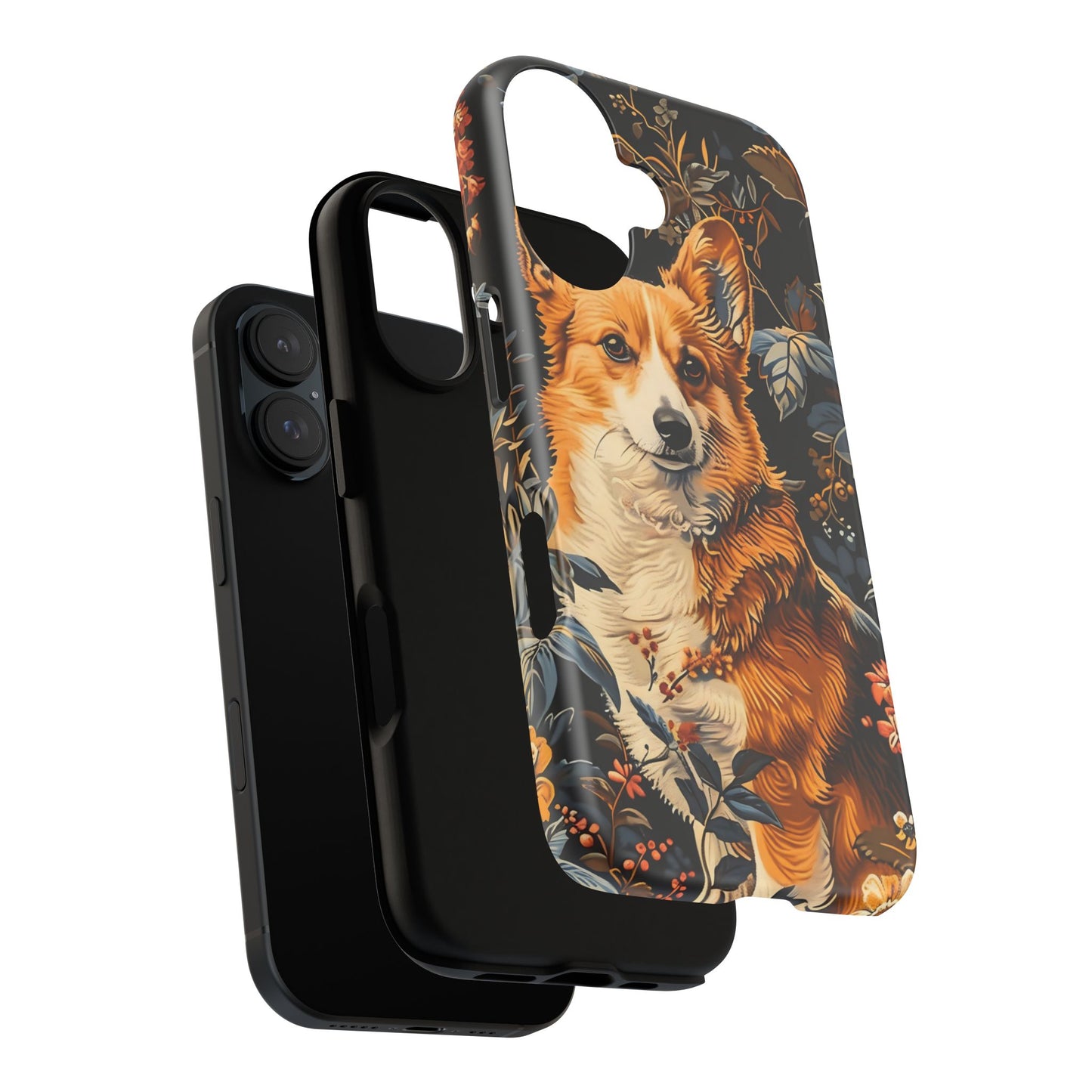 Corgi Floral Phone Case - Tough Cases for Dog Lovers, Cute Pet Accessories, Gift for Dog Owners, Floral Design, Personalized Tech Cover