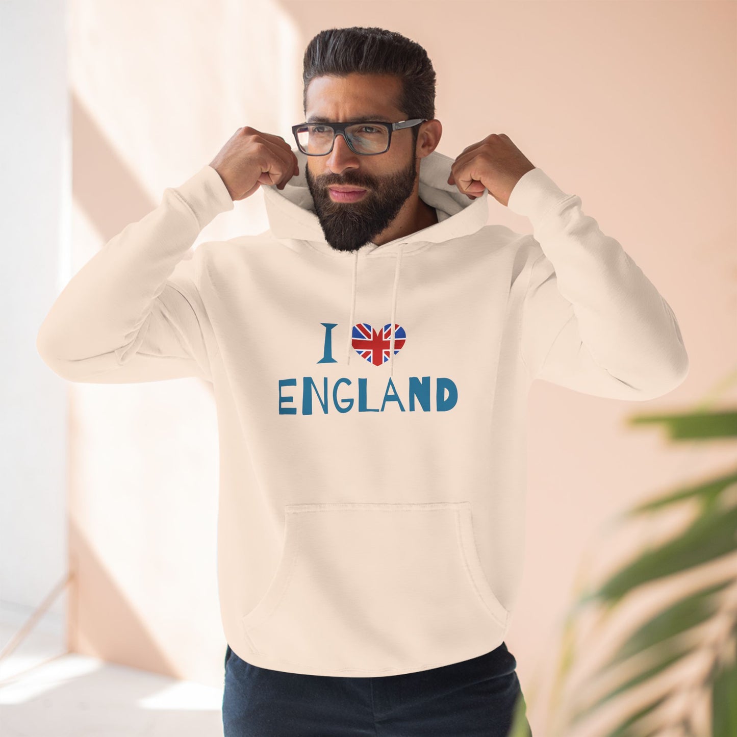 Three-Panel Fleece Hoodie - I Love England