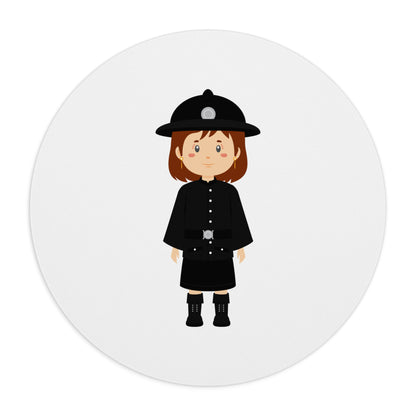 Cute Kid Police Officer Mouse Pad, Desk Accessory, Gift for Kids, Office Decor, Police Theme, Fun Workstation Decor