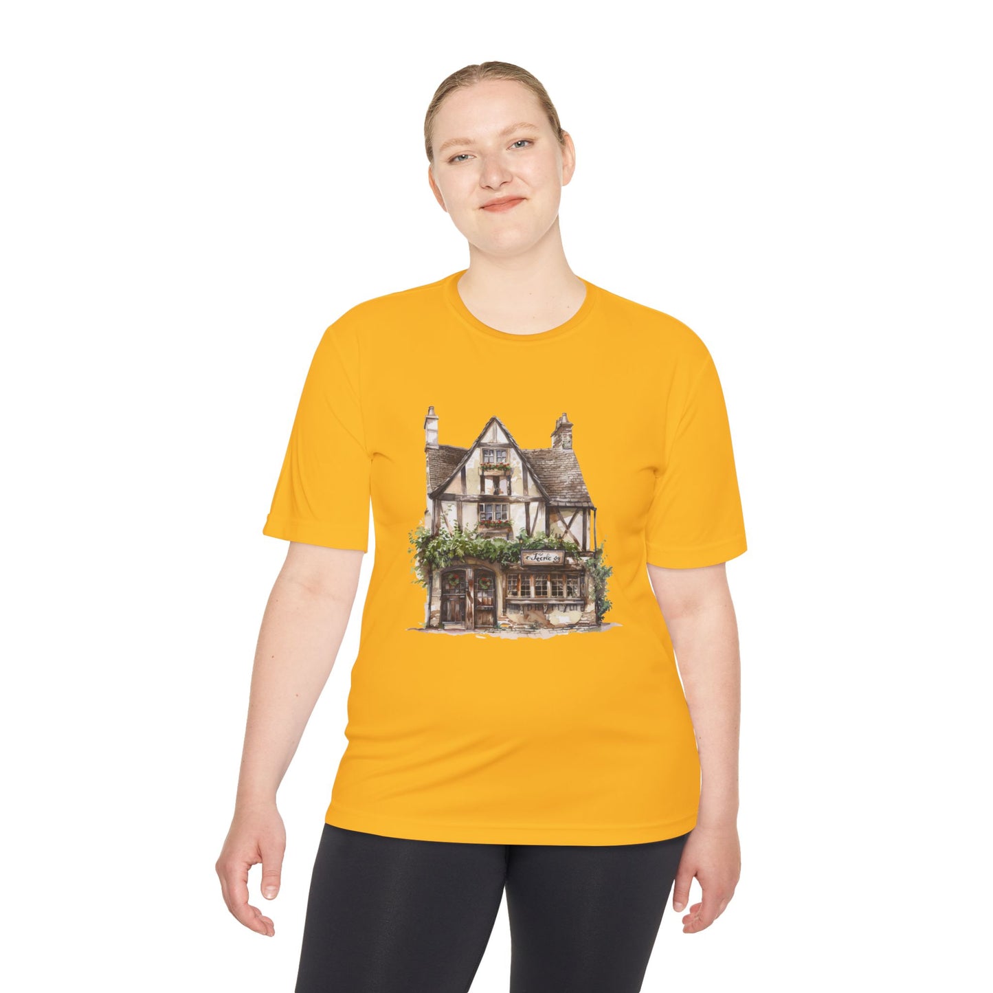 Unisex Moisture Wicking Tee - Historic English Home Wall Art Design