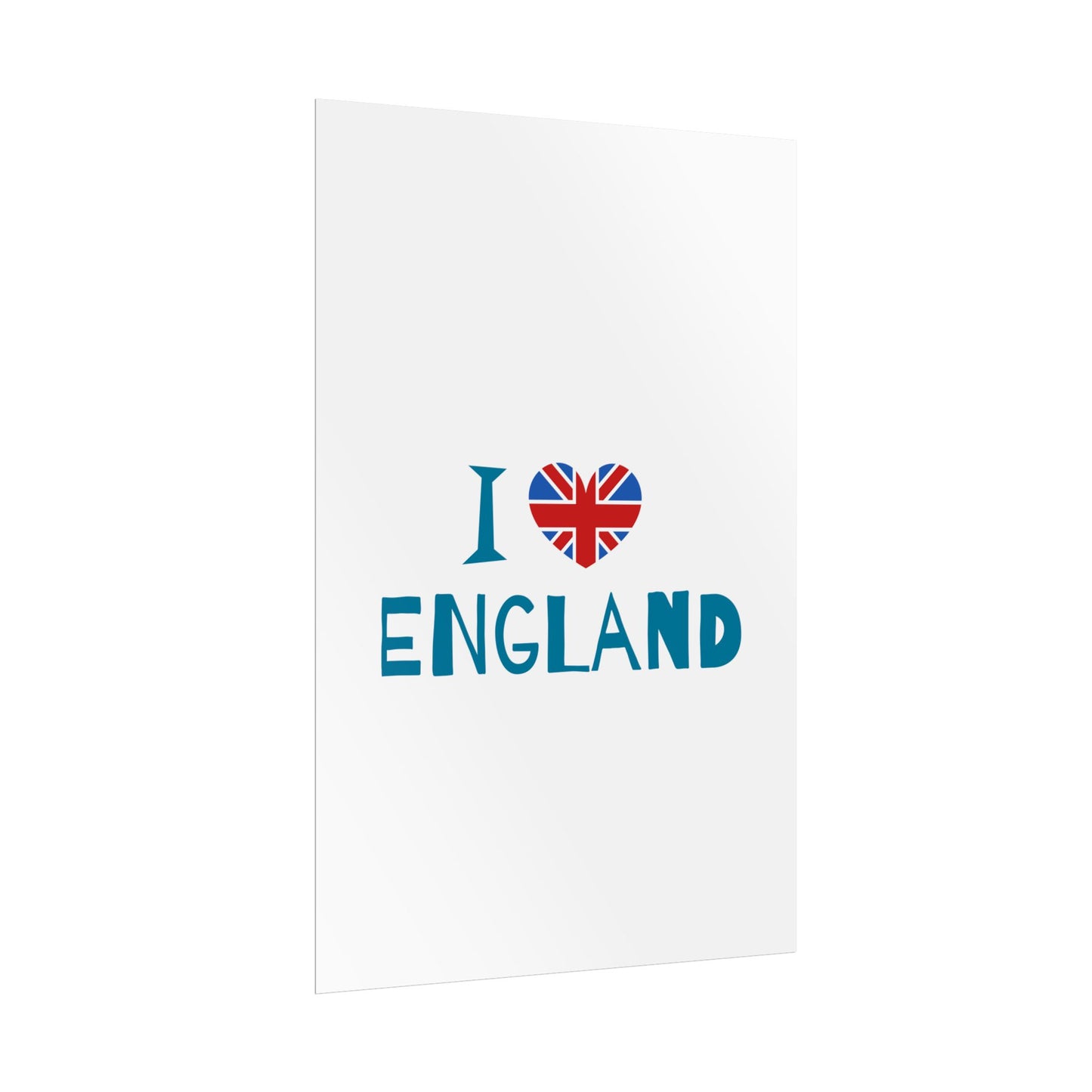 I Love England Rolled Poster - UK Travel Decor, Gift for Britains, Wall Art for Home, London Souvenir, Love England