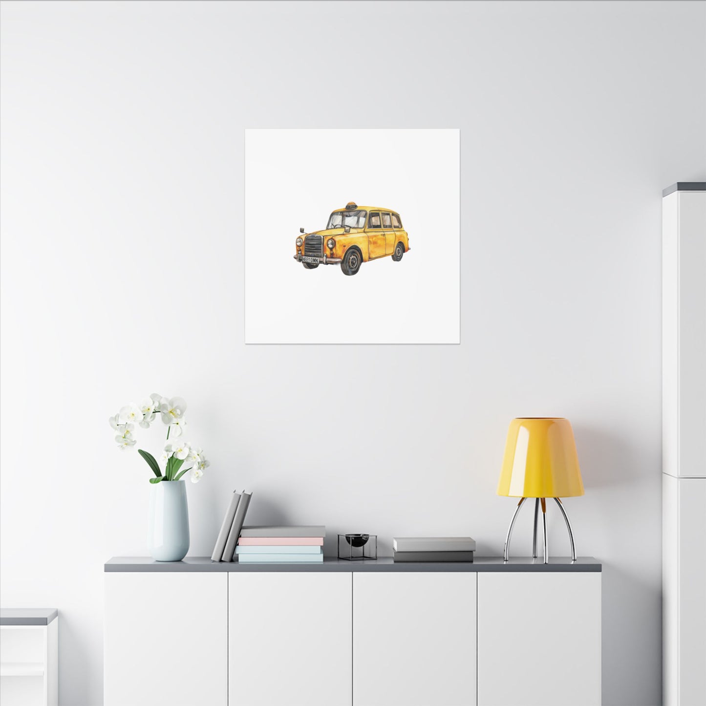Vintage Taxi Matte Canvas, Stretched, 0.75" (Multi-Size)