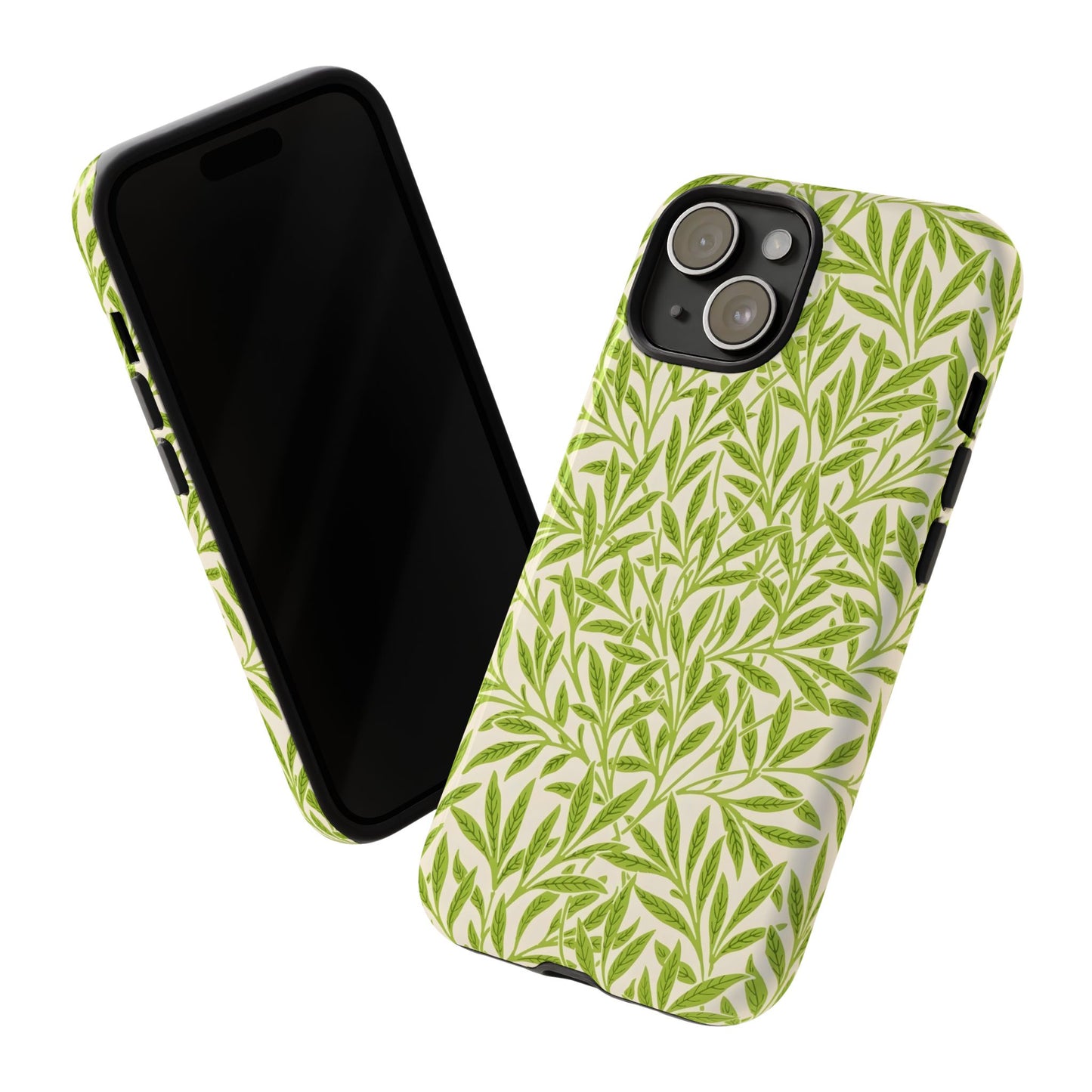 Green Leaf iPhone Case, Tough Cases, Botanical Phone Protection, Eco-Friendly Cover, Nature Lover Gift, Trendy Cell Phone Accessory