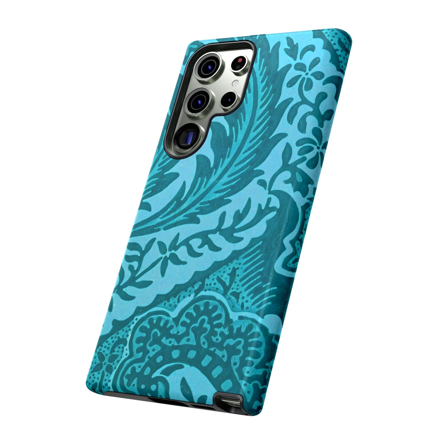 Protective Phone Case with Elegant Teal Design, Tough Cases, Floral Phone Cover, Stylish Smartphone Protection, Gifts for Her, Trendy [...]