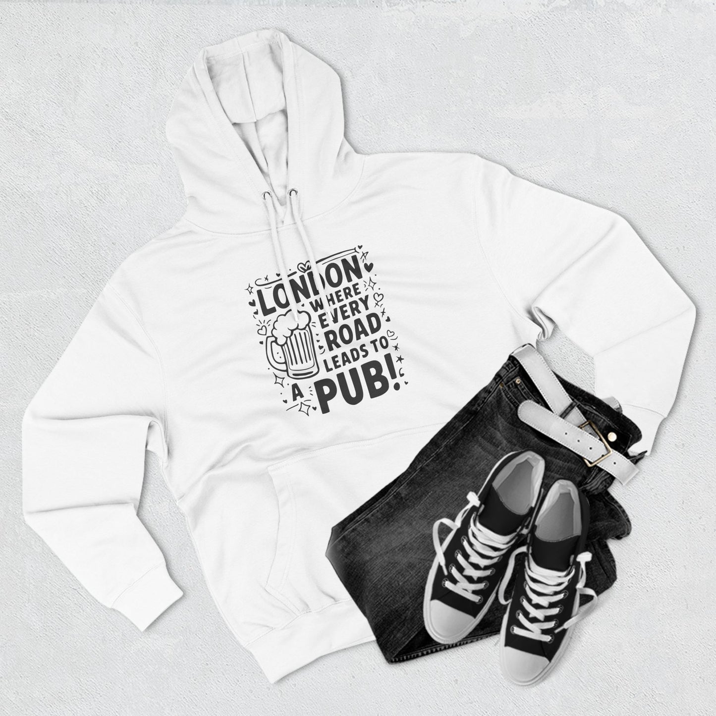 Three-Panel Fleece Hoodie - London's Pub Leading Road