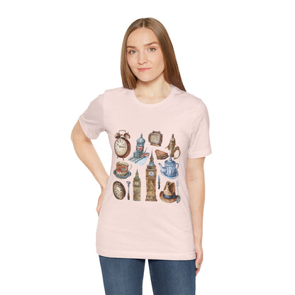 Unisex Jersey Short Sleeve Tee - Echoes of England - Iconic Vintage Illustrations