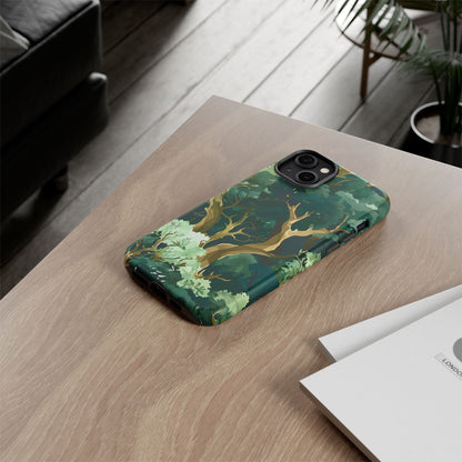 Forest Green Phone Case, Nature-Inspired Tough Cases, Eco-Friendly Gift, Outdoor Lover Accessory, Unique Phone Cover