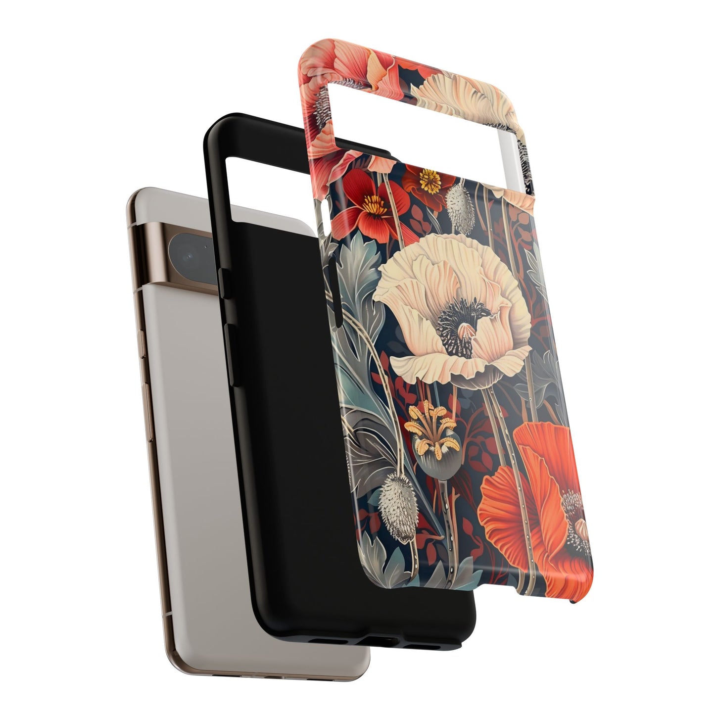 Floral iPhone Case, Tough Phone Cover, Artistic Protection, Flower Design, Unique Gift for Her, Phone Accessory, Trendy Tech