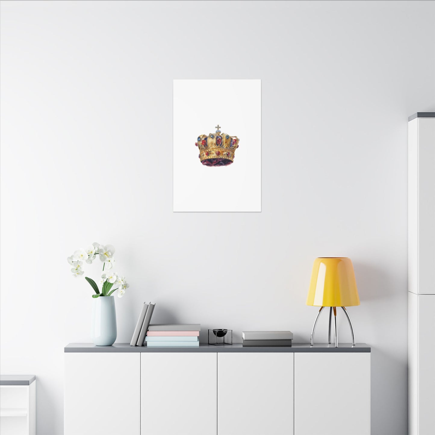Crown Art Print, Royal Wall Decor, Matched for Home or Office, Gift for Art Lovers, Unique Royalty Artwork