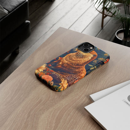 Otter Phone Case, Floral Otter Design, Tough Phone Cover, Nature Lover Gift, Cute Animal Accessories