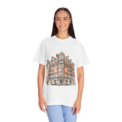 Unisex Garment-Dyed T-shirt - Vintage British Historic Building