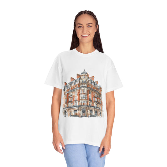 Unisex Garment-Dyed T-shirt - Vintage British Historic Building