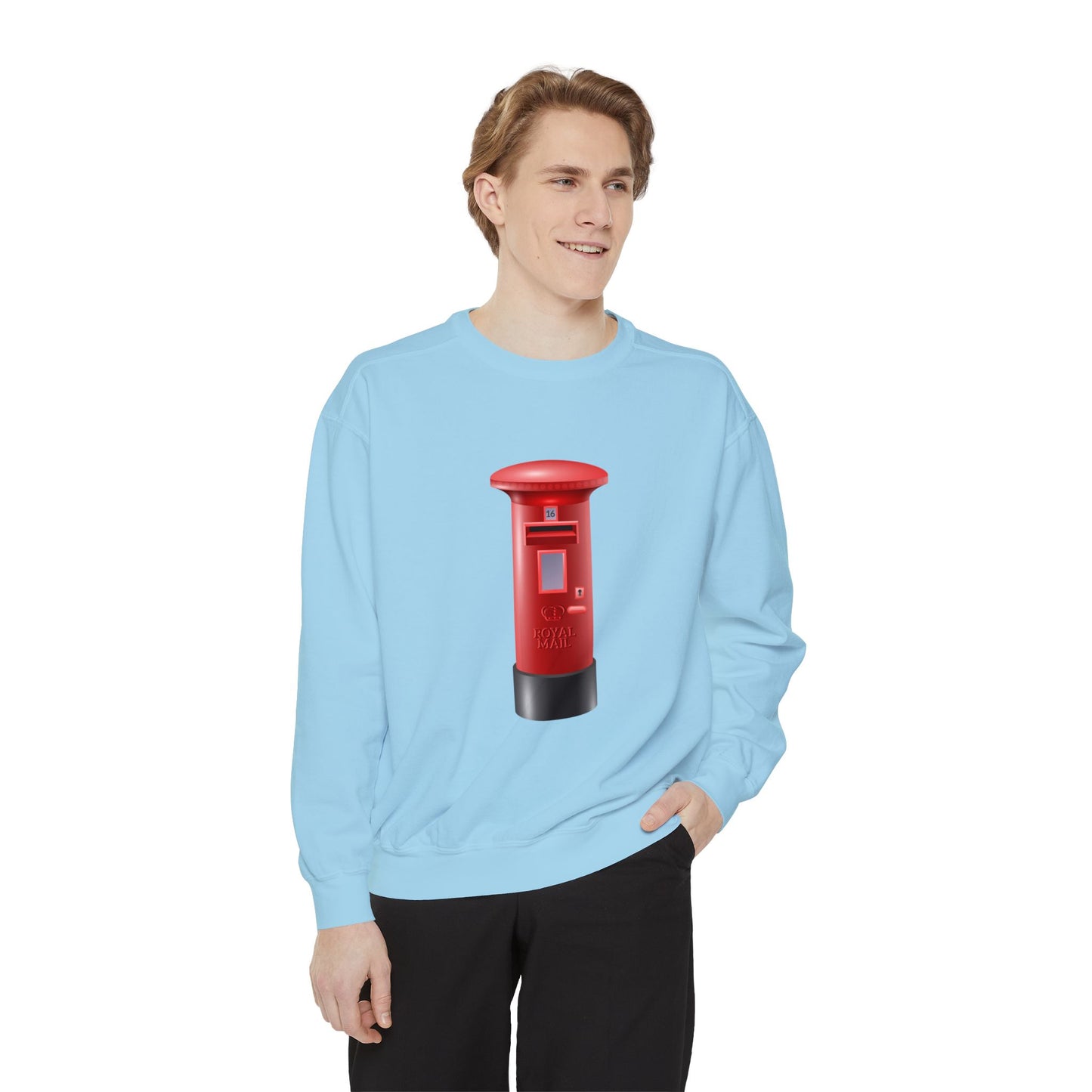 Unisex Garment-Dyed Sweatshirt Durable - Classic UK Royal Mailbox