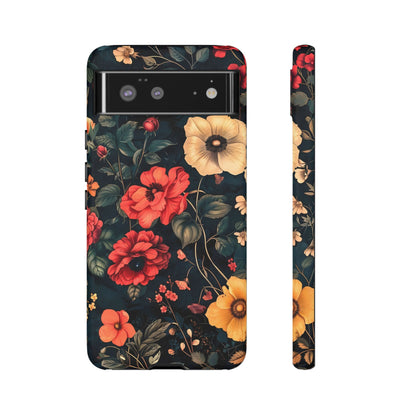 Floral Phone Case, Tough Cases, Flower Motif, Protective Cover, Gift for Her, Floral Design, Spring Accessory