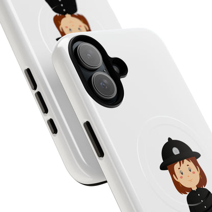 Cute Police Officer Phone Case, Tough Magnetic Case for Kids, Unique Gift for Law Enforcement Fans, Durable Mobile Cover