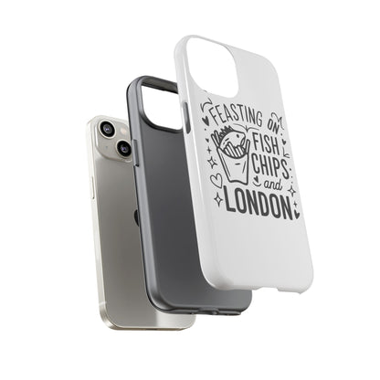 London Fish & Chips Phone Case | Fun Gift for Foodies, Travel Lovers, London Souvenir, Unique Accessories, Personalization Option