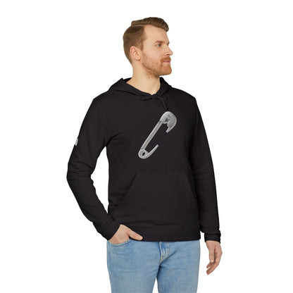 adidas Unisex Fleece Hoodie - Minimalist Safety Pin Design