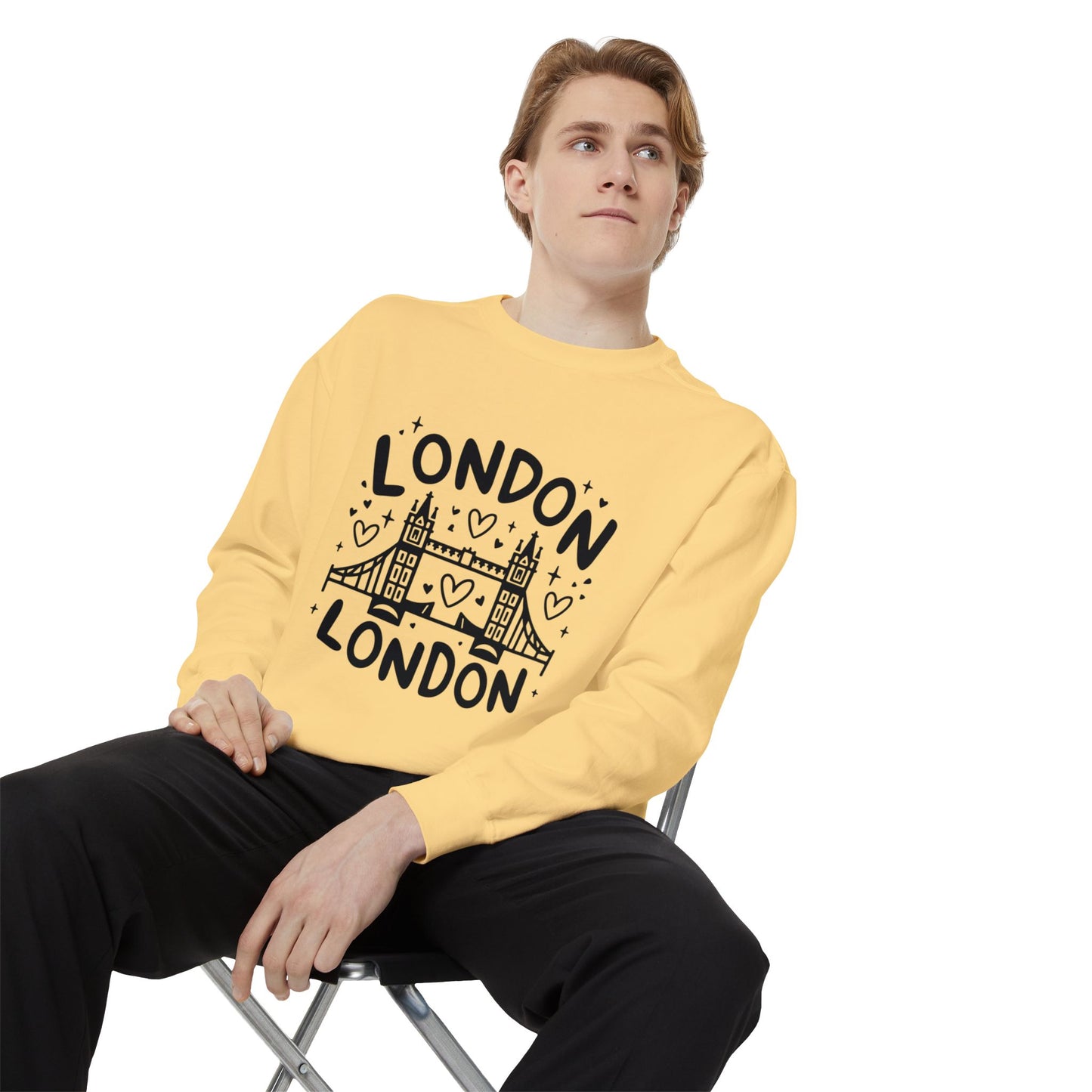 Unisex Garment-Dyed Sweatshirt Durable - Peaceful London