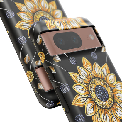 Floral Phone Case with Mandala Design, Tough Cases for iPhone & Samsung, Boho Style, Gift for Her, Unique Accessories