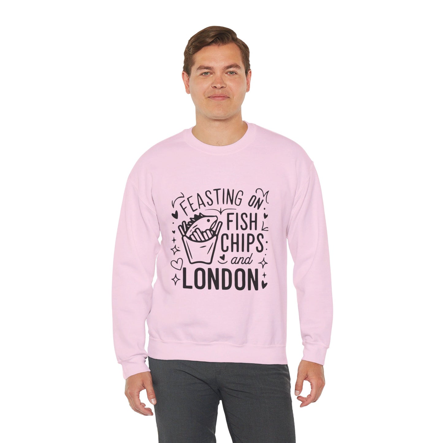 Unisex Heavy Blend™ Crewneck Sweatshirt Relaxed - Fish Chips and London