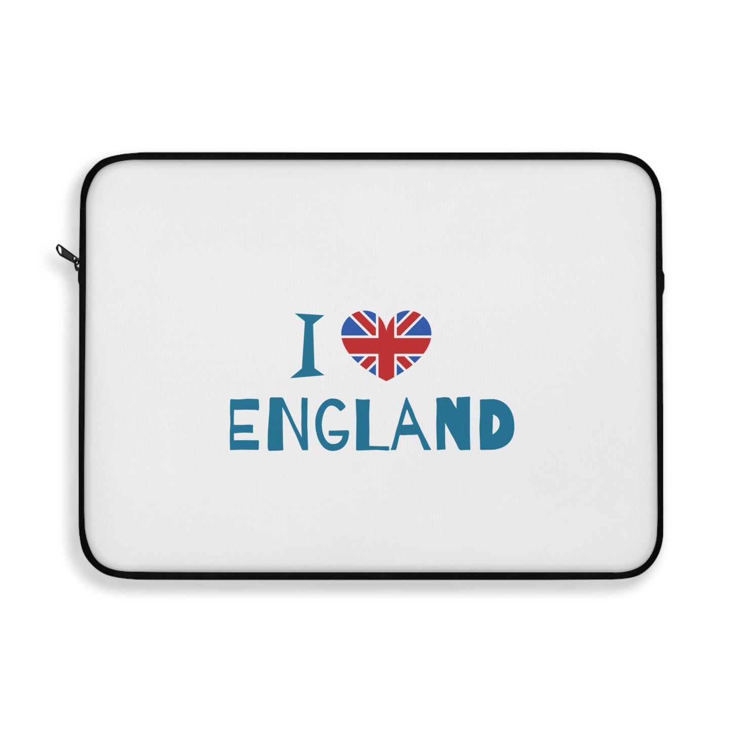I Love England Laptop Sleeve, Cute England Gift, British Flag Tech Case, Travel Accessory, College Student Laptop Bag