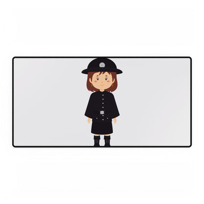 Cute Police Officer Desk Mat - Fun Home Office Decor, Gift for Students, Unique Desk Accessories, Police Theme, Work Station Mat