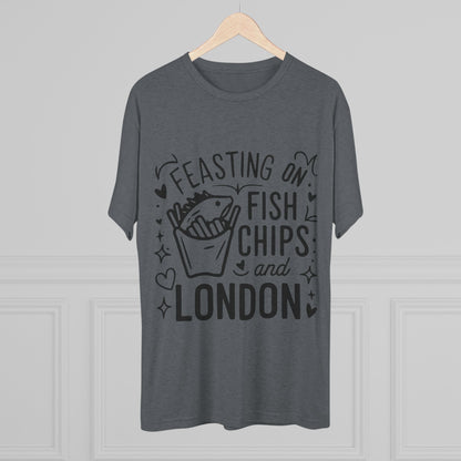 Fish Chips and London Cozy Unisex Tri-Blend Crew Tee
