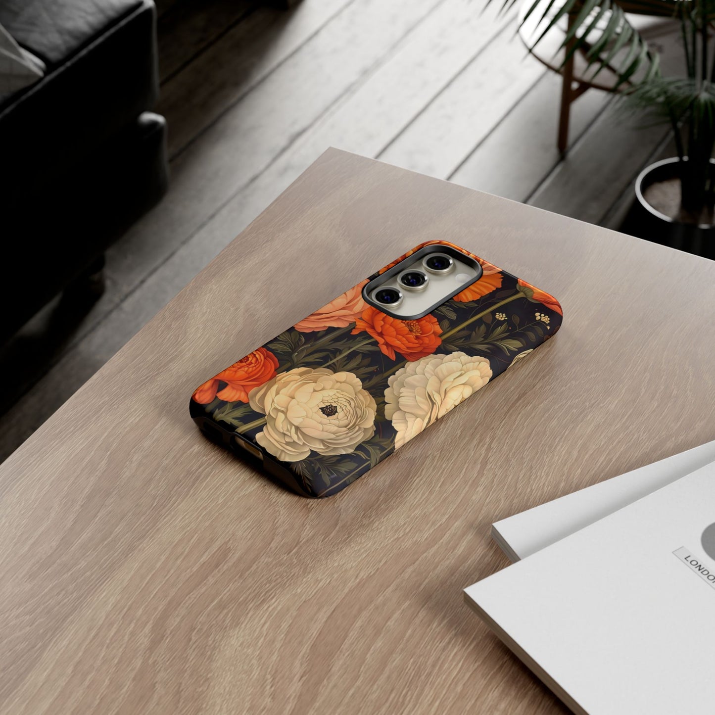 Floral Phone Case with Tough Protection, Blooming Ranunculus Design, Durable Cover, Gift for Flower Lovers, Eco-Friendly Phone Accessory