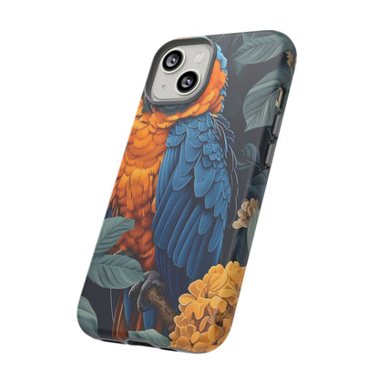 Tropical Parrot Phone Case - Tough Cases, Colorful Phone Cover, Nature Lover Gift, Floral Design, Bird Lover Accessory