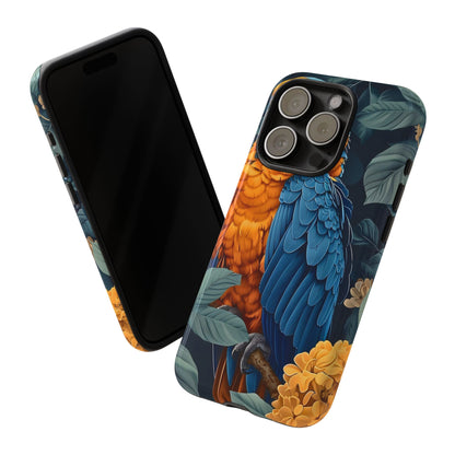 Tropical Parrot Phone Case - Tough Cases, Colorful Phone Cover, Nature Lover Gift, Floral Design, Bird Lover Accessory