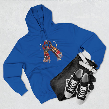 Three-Panel Fleece Hoodie - Classic British Plaid Scarf Design