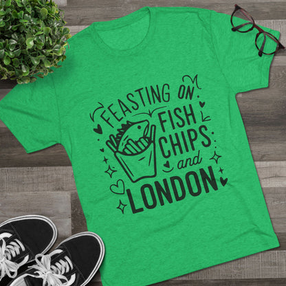 Fish Chips and London Cozy Unisex Tri-Blend Crew Tee