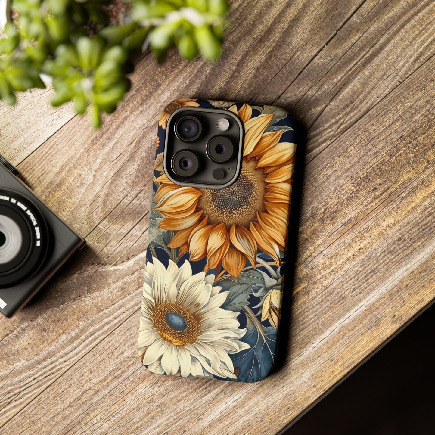Floral Phone Case for Tough Cases, Sunflower Design, Nature Lover Gift, Birthday Present, Eco-Friendly Accessories, Summer Vibes