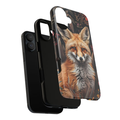Fox Floral Phone Case, Tough Cases for Animal Lovers, Nature Themed Gift, Cute Phone Cover, Wild Fox Protector