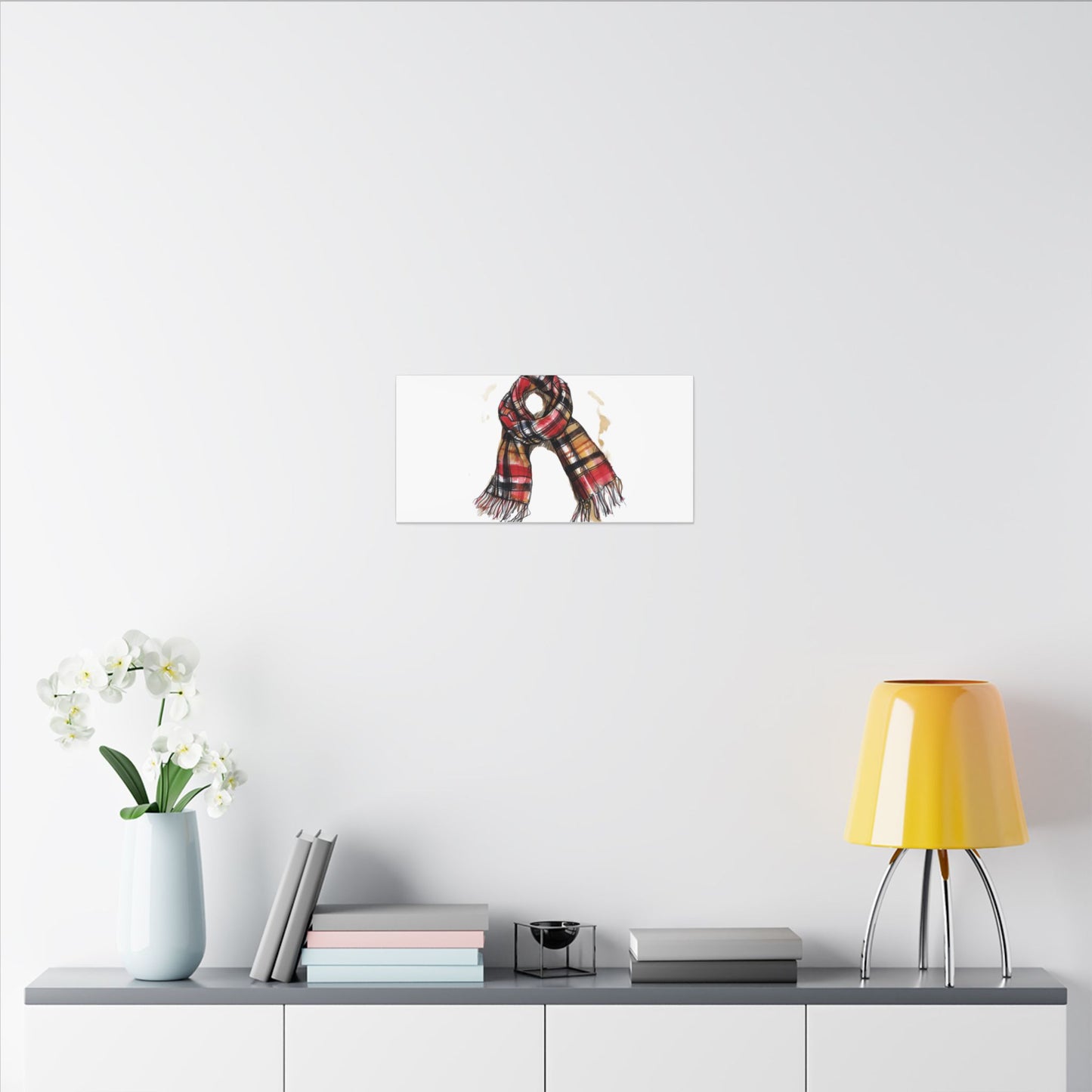 Autumn Scarf Canvas Art Print | Cozy Home Décor, Gift for Fall Lovers, Seasonal Wall Art, Unique Interior Design