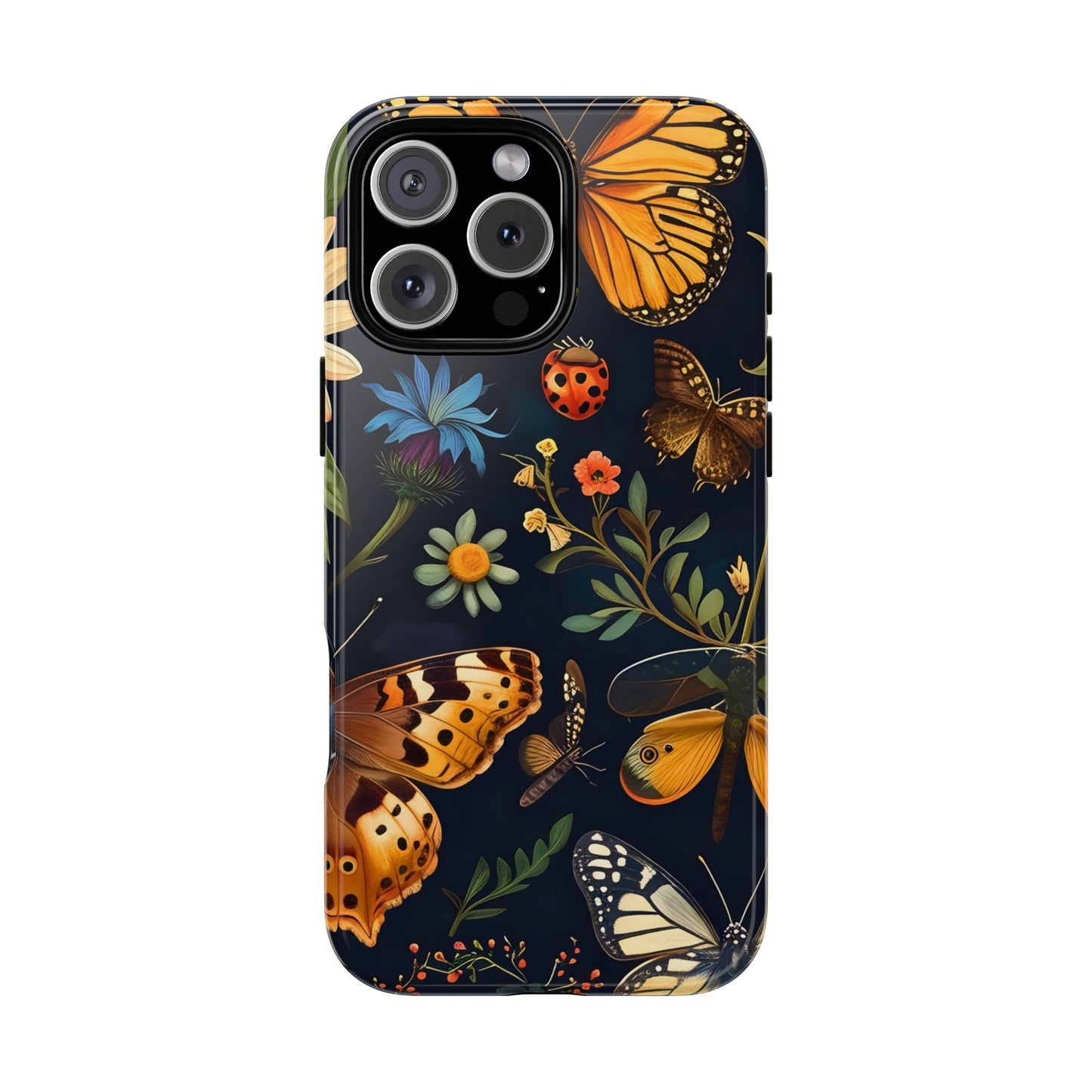 Nature-Inspired Phone Case | Floral Butterfly Design, Tough Phone Cover, Gift for Nature Lovers, Cute Butterfly Case, Home Decor