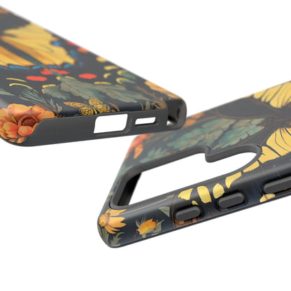 Butterfly Floral Phone Case, Art-inspire Tough Case, Gift for Nature Lovers, Butterfly Pattern Cover, Eco-Friendly Mobile Accessory