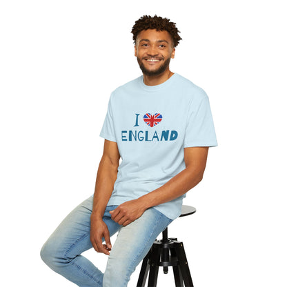 I love England Cozy Unisex Garment-Dyed T-shirt