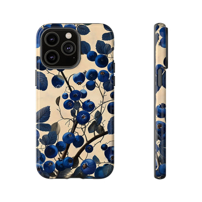 Blue Berry Tough Phone Case, Floral Phone Cover, Stylish Protective Case, Unique Gift for Her, Phone Accessories