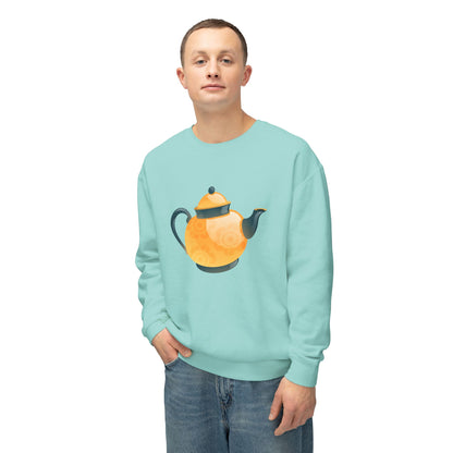 Unisex Lightweight Crewneck Sweatshirt - Classic British Tea Kettle