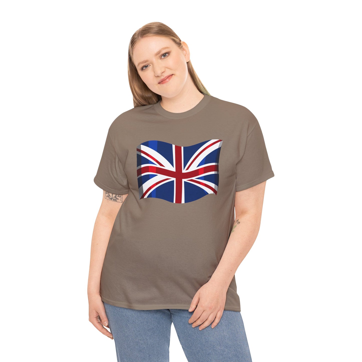 Unisex Heavy Cotton Tee - Classic UK Flag Design - Union Jack Symbol