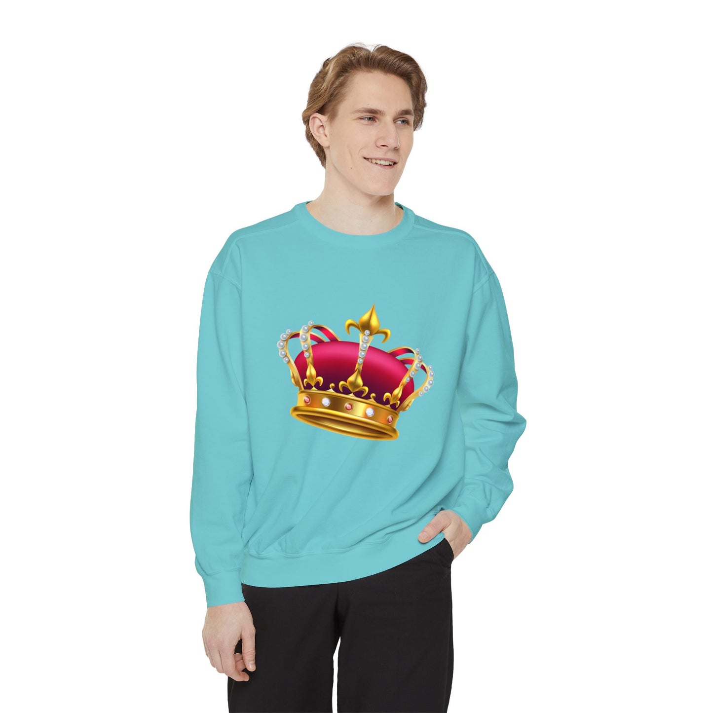 Unisex Garment-Dyed Sweatshirt Elegant - British Royal Crown